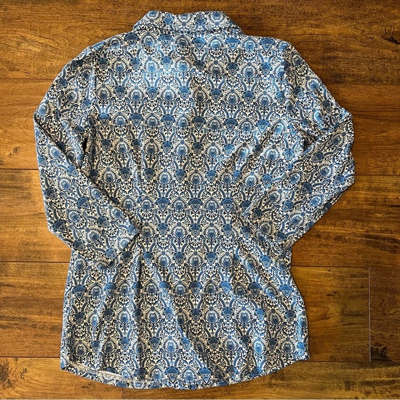 TALBOTS Women’s Paisley 3/4 Sleeve Nylon Spandex Top Size XS EUC - Picture 4 of 4